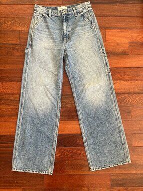 SLVRLAKE Wide Worker Jeans Long Walk Home Wide Leg Carpenter NWT 30" Waist